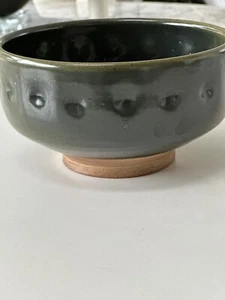 Ben Owen Master Potter Thumbprint Bowl in Frogskin Green. 7.5” - Picture 1 of 5