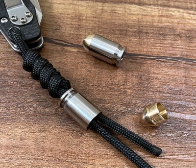 钛 + 黄铜降落伞绳珠项链钥匙链吊坠挂绳 EDC 珠 — 第 1/4 张图片