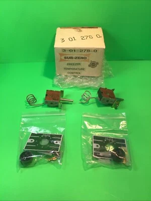 Paquete de 2: Termostato de control de temperatura subcero con perillas y placas frontales 3-01-278-0 Foto 1 de 4