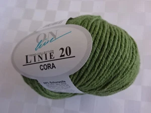 Linie 20 CORA  -  Fb. 566 olivgrün - von ONline -  60%  Merino, 40% Polyacryl - Bild 1 von 3