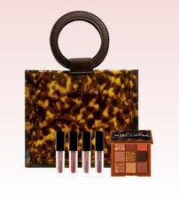 Huda Beauty Caramel Obsessions Eye Palette, Liquid Matte Lips & Bag Gift Set NEW