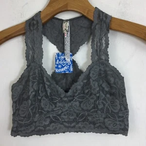 Free People Intimates Galloon Lace RacerBack Bra Graphite Dark Gray Size XS NWT - Picture 1 of 10
