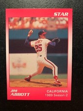 Jim Abbott 1990 STAR COMPANY CARD OAKLAND A's  Card# 4 of 11 CALIFORNIA ANGELS