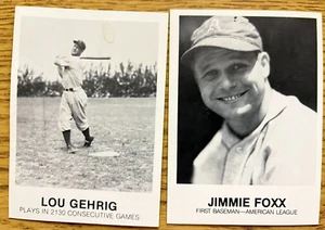 1983 Renata Galasso Jimmie Foxx #184 1984 Lou Gehrig #236 (2 Cards!!) - Picture 1 of 2