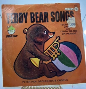 Teddy Bear Songs 45 Rpm Record Peter Pan Orchestra Vintage Vinyl 1960s Vtg - Picture 1 of 4