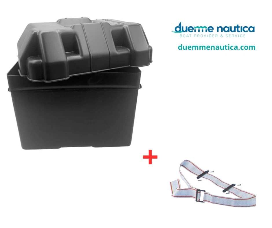 CASSETTA PORTA BATTERIA MAX 80A + NASTRO FISSA BATTERIA barca gommone camper - Immagine 1 di 1