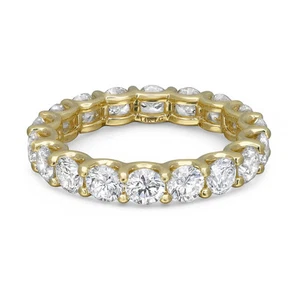 Round Cut Lab Grown Diamond Eternity Band Ring 14K Yellow Gold 3.03Ctw Size 6.5 - Picture 1 of 5