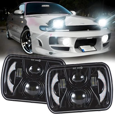 Nuevo par de faros LED 5x7" 7x6" haz alto/bajo DRL para Toyota Celica 1982-1993 Foto 1 de 4