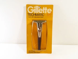 Rasoio vintage Gillette Techmatic con fascia regolabile, nuovo in scatola sigillata - Foto 1 di 4
