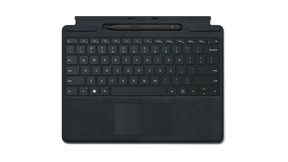 * Microsoft Signature Slim Pen 2 Cover Schwarz QWERTZ für Surface Pro 9 8 X Stud - Bild 1 von 1
