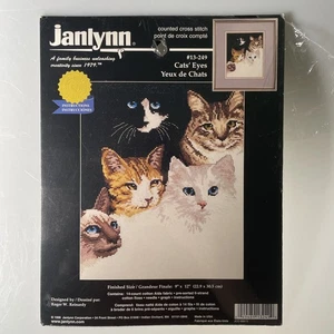 Janlynn 1990s 90s Cats' Eyes Kittens Counted Cross Stitch Kit 13-249 - Picture 1 of 7