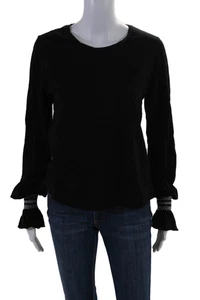 Paige Womens Long Sleeve Crew Neck Basic T Shirt Black Size Medium - Picture 1 of 6