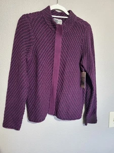 Habitat Clothes To Live Cardigan Pullover mit Reißverschluss vorne Damengröße Medium pflaume neu mit Etikett  - Bild 1 von 10
