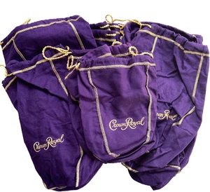 Lot 20 Crown Royal Purple Drawstring Bags 750ml & Large Stitched Logo - Picture 1 of 9