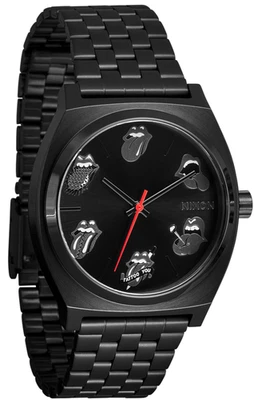Nixon Rolling Stones Time Teller Tongue Logo All Black 37mm A1356-001 100m Watch - Image 1 of 3