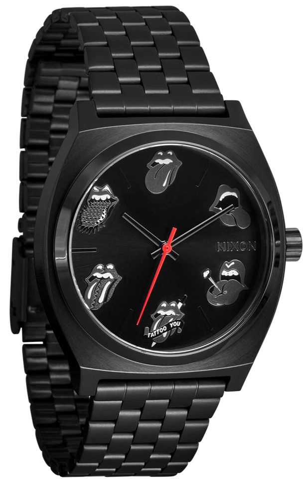 RARE Nixon Rolling Stones Time Teller All Black Watch A1356-001-00