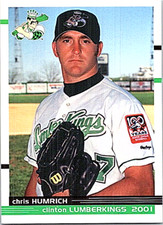2001 Grandstand Clinton Lumberkings Minor League Baseball Chris Humrich