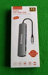 ZESKRIS USB C Hub 7-in-1 USB C to HDMI Adapter with 4K HDMI Multiport ZZ-A371 - Picture 1 of 6
