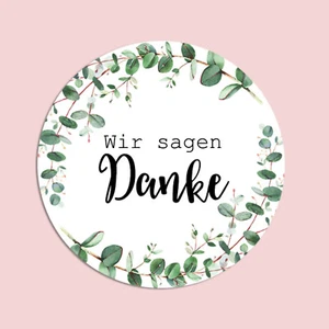 50 Sticker Danke EUCALYPTUS, 50 Aufkleber Danke, Sticker Set Danke - Bild 1 von 4
