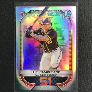 2021 Bowman Chrome Luis Campusano Rookie Bowman Scouts Top 100 Refractor No 51 - Picture 1 of 1