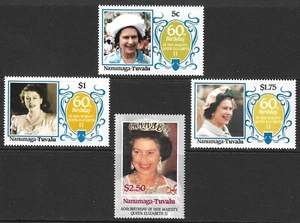Nanamanga Tuvalu Scott 52-55 QEII 60th Birthday MNH 1986 - Picture 1 of 1