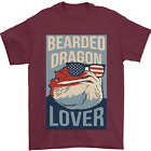 Bearded Dragon Lover USA America T-shirt męski 100% bawełna