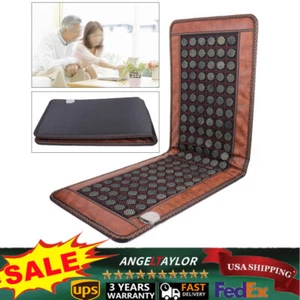Natural Jade Tourmaline Stone Far-infrared Therapy Mat Electric Heating Pad - Picture 1 of 15