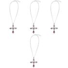 4pcs Rhinestones Cross Pendant Necklace Stylish Cross Necklace Clavicle Chain