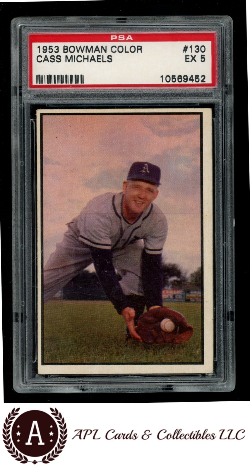 1953 Bowman Color #130 Cass Michaels PSA 5