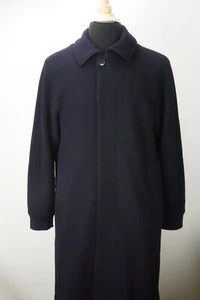 Giorgio Armani Black Label Navy Blue Wool Blend Woven Heavy Overcoat 48 NEW - Picture 1 of 7