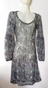 CARMEL ROBE EN TULLE MANCHES BOUFFANTES TAILLE M ( FR38/40-EU36/38) KAKI IMPRIMÉ - Picture 1 of 14