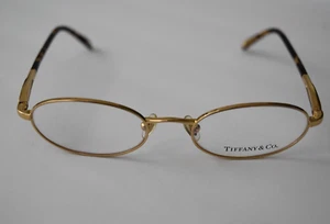Anteojos Tiffany & Co. Rx pequeños dorados ovalados Habana TF1002 6002 49-18-135 - Imagen 1 de 3