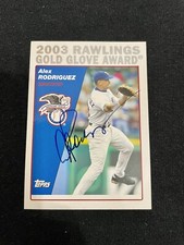 Alex Rodriguez Autographed Topps 2003 Rawlings Gold Glove Award Card 701