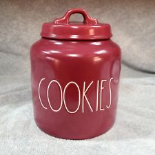 Rae Dunn “Cookies” Canister Large Chubby Cookie Jar Magenta 9”