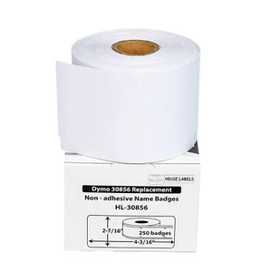 DYMO 30856 Compatible Non-Adhesive Name Badges - (1) Roll of 250 - FREE SHIP - Picture 1 of 8