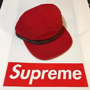 SUPREME WILDLIFE TAPING CAMP CAP (RED) FW17 6-PANEL 5-PANEL HAT CAP NEW ERA - Picture 1 of 12