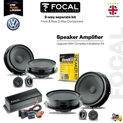 Focal ISVW155, ISVW180 Impulse 4.320 Speaker Kit VW 2-Way Speakers & Amp Upgrade - Image 1 of 4