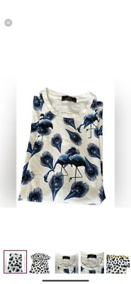 Классная футболка для мужчин с принтом павлин и фламинго - Изображение 1 из 4