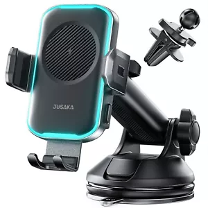 Wireless Car Charger with Phone Holder Mount, 15W Fast Charging Auto Clamping... - Picture 1 of 9