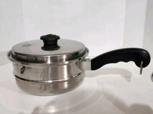 Vintage 8” Saladmaster Stainless Steel Steamer Strainer Insert With Lid USA - Picture 1 of 11