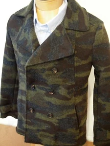 Chaquetón Pizarra y Piedra Daren Mezcla de Lana Camuflaje Doble Pecho Nuevo con Etiquetas Pequeño $498 - Imagen 1 de 9