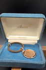 Vintage NOS Anson Gold Tone Indian Penny 1904 Key Chain Estate Find w/box Case