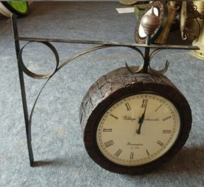 Reloj de Pared Doble Lado Colgante Metal Estación De Ferrocarril Plataforma Vintage 8" Foto 1 de 4