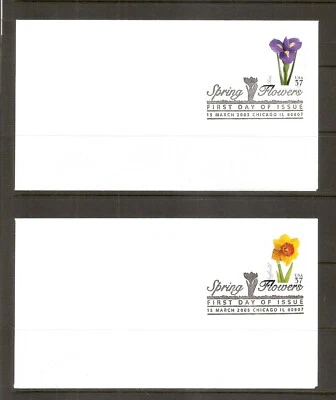 US SC # 3900-3903 Spring Flowers FDC. Ready For Cachet. - Image 1 of 2