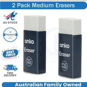 2x Rapid Erasers Smudge Resistant Pencil-Eraser Rubber Stationery NEW AU - Picture 1 of 4