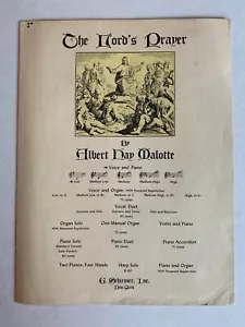 THE LORD'S PRAYER by Albert Hay Malotte Sheet Music for Low Voice and Piano 1935 - Picture 1 of 2