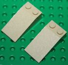 2 X Lego Tan Slope Brick Ref 30363/Set 7326-7627-7477-10199-8061-7298-7297