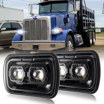 Pair 130W 7x6" LED Hi/Lo Headlights for Peterbilt 365 2008-2017 / 330 2000-2005 - Image 1 of 4