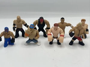 WWE Rumblers X 8 - 6cm MATTEL Wrestling Brock Lesnar Ray Mysterio Kane John Cena - Picture 1 of 17