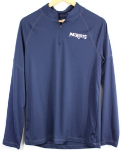 NFL Team Apparel New England Patriots Quarter Zip Blue Pullover Shirt Medium - Picture 1 of 8